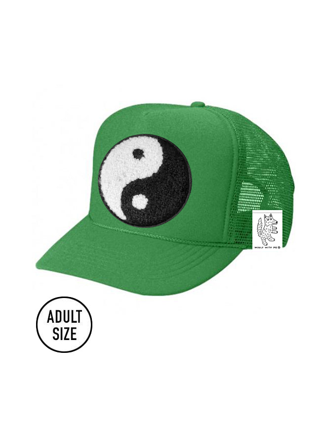 ADULT Trucker Hat with Interchangeable Velcro Patch (Green)