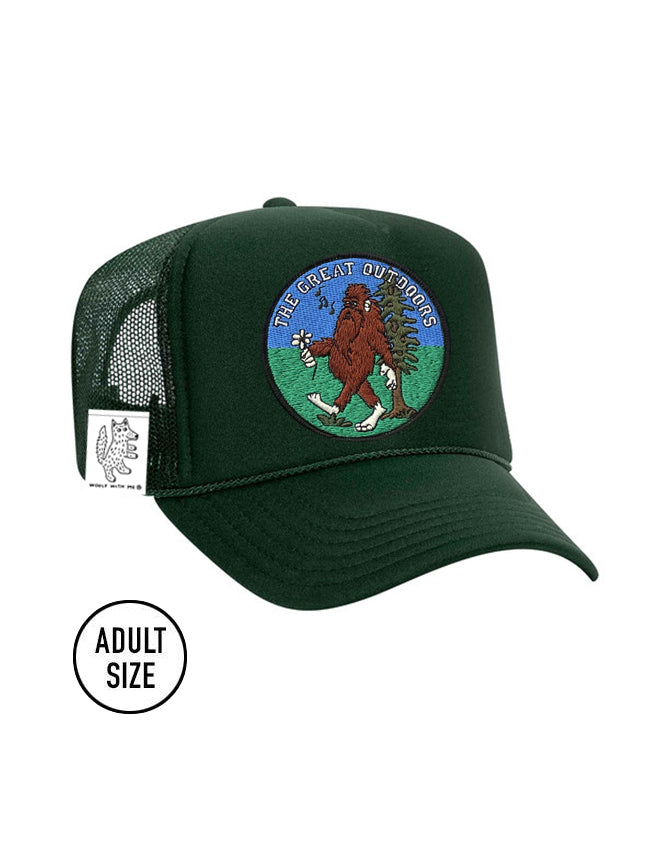 ADULT Trucker Hat with Interchangeable Velcro Patch (Hunter Green)