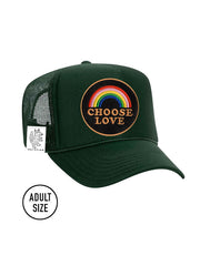 ADULT Trucker Hat with Interchangeable Velcro Patch (Hunter Green)