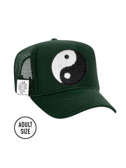 ADULT Trucker Hat with Interchangeable Velcro Patch (Hunter Green)
