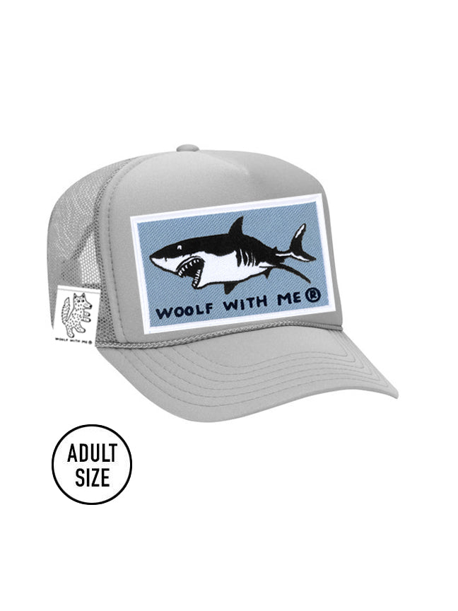 ADULT Trucker Hat Shark (Gray)
