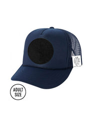 ADULT Trucker Hat with Interchangeable Velcro Patch (Navy)