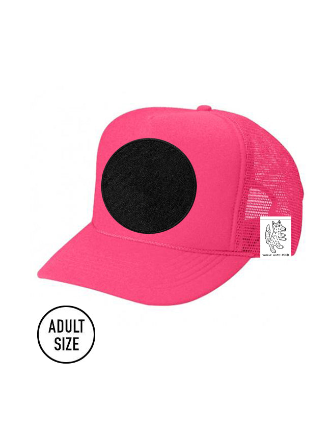 Neon Pink Trucker Hat | Interchangeable Velcro Patch : Woolf With Me®