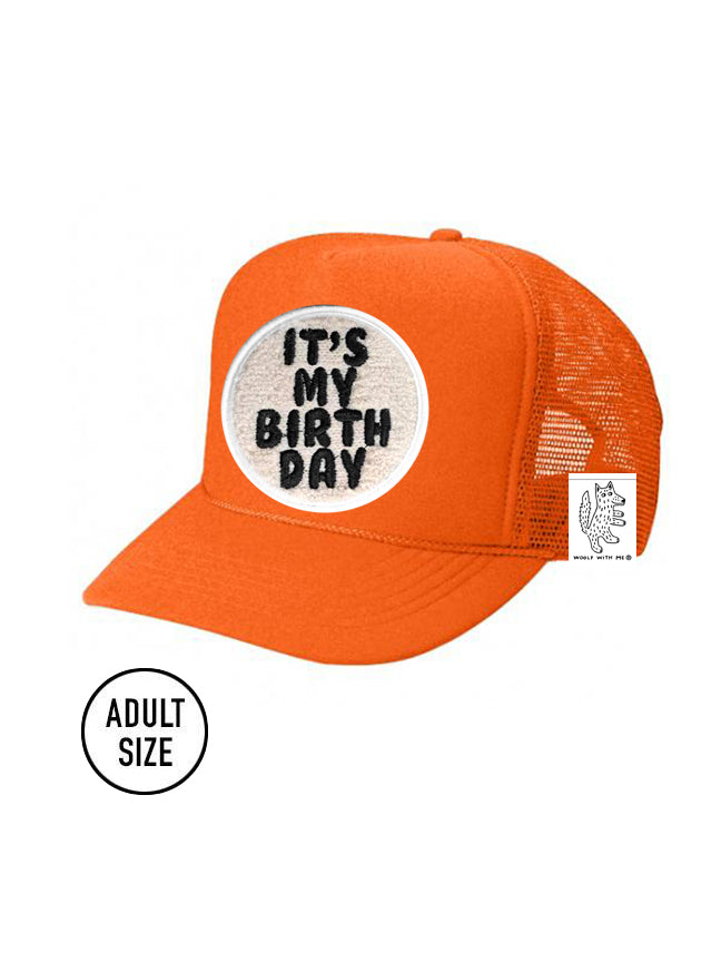 KIDS Trucker Hat with Interchangeable Velcro Patch (Orange)