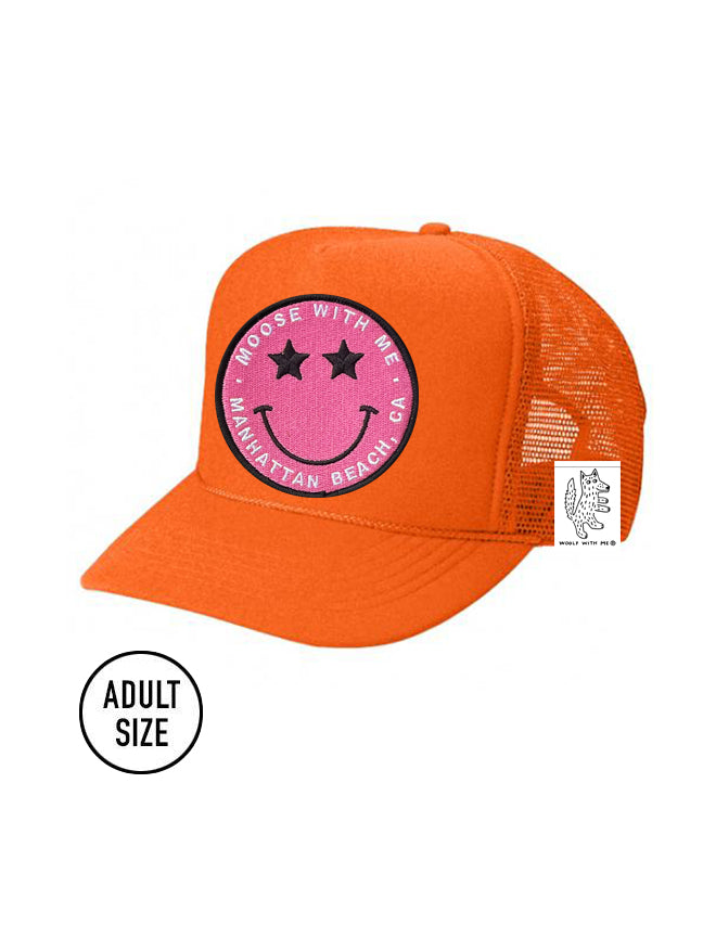 KIDS Trucker Hat with Interchangeable Velcro Patch (Orange)