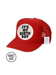 KIDS Trucker Hat with Interchangeable Velcro Patch (Red)
