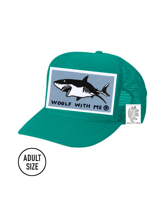 ADULT Trucker Hat Shark (Teal)
