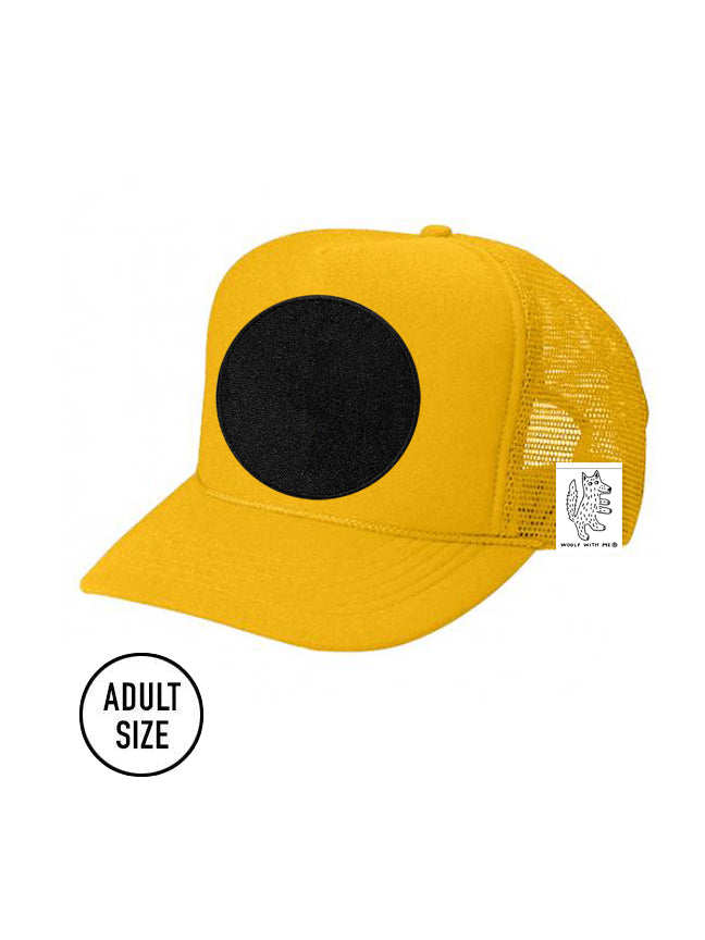 ADULT Trucker Hat with Interchangeable Velcro Patch (Gold)