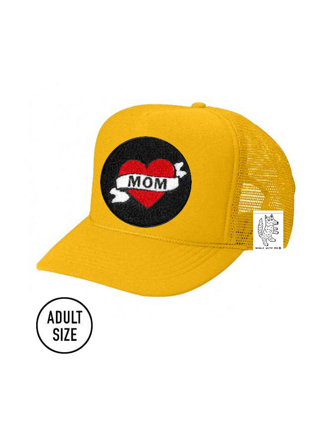 KIDS Trucker Hat with Interchangeable Velcro Patch (Gold)