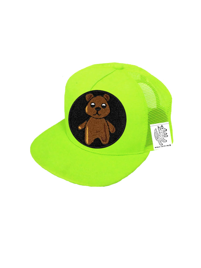 TODDLER Trucker Hat with Interchangeable Velcro Patch (Neon Green)