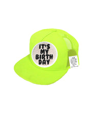 TODDLER Trucker Hat with Interchangeable Velcro Patch (Neon Yellow)