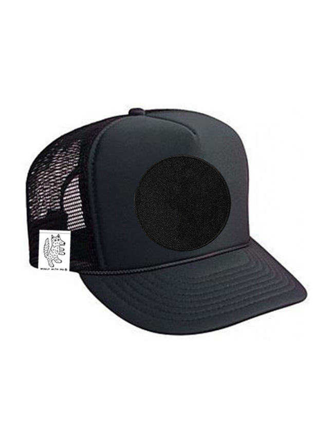KIDS Trucker Hat with Interchangeable Velcro Patch (Black)