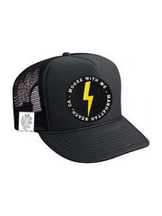 KIDS Trucker Hat with Interchangeable Velcro Patch (Black)