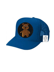 KIDS Trucker Hat with Interchangeable Velcro Patch (Blue)