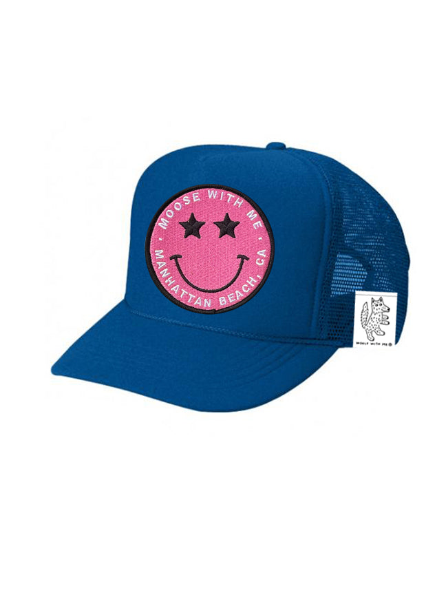 KIDS Trucker Hat with Interchangeable Velcro Patch (Blue)