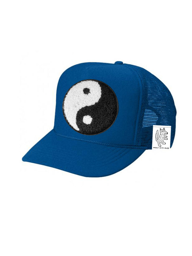 KIDS Trucker Hat with Interchangeable Velcro Patch (Blue)