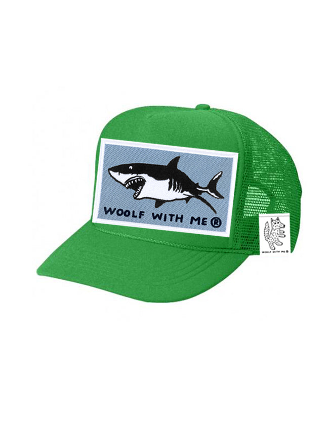 KIDS Trucker Hat Shark (Green)