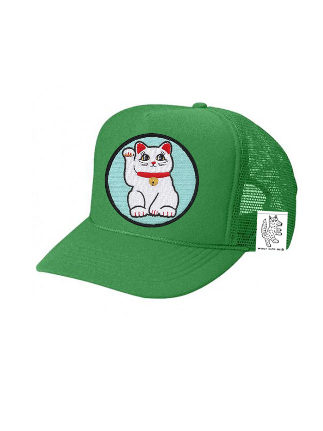 KIDS Trucker Hat with Interchangeable Velcro Patch (Green)