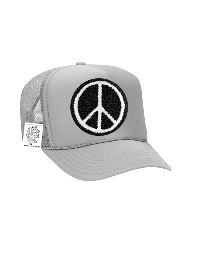 ADULT Trucker Hat with Interchangeable Velcro Patch (Gray)