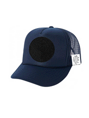 KIDS Trucker Hat with Interchangeable Velcro Patch (Navy)