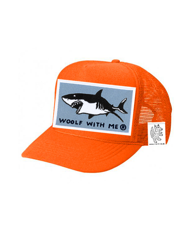 KIDS Trucker Hat Shark (Orange)