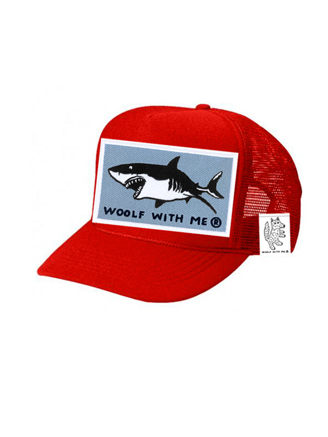 KIDS Trucker Hat Shark (Red)