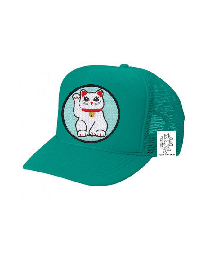 KIDS Trucker Hat with Interchangeable Velcro Patch (Teal)