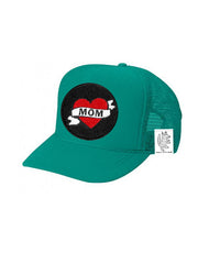 KIDS Trucker Hat with Interchangeable Velcro Patch (Teal)