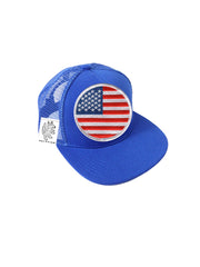 TODDLER Trucker Hat with Interchangeable Velcro Patch (Blue)