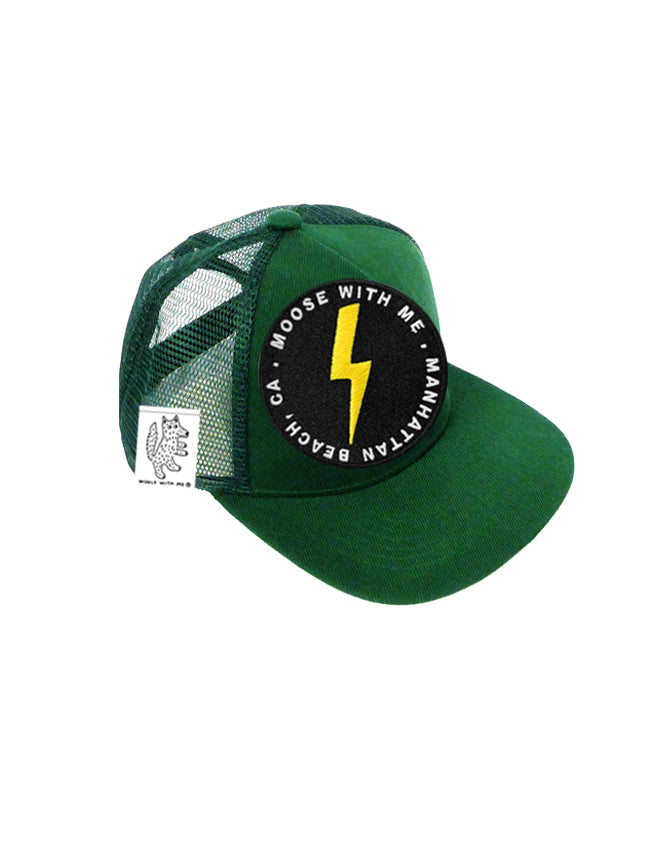TODDLER Trucker Hat with Interchangeable Velcro Patch (Hunter Green)