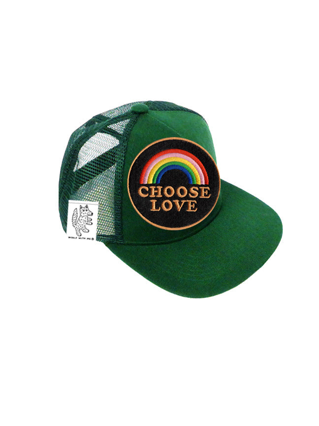 INFANT Trucker Hat with Interchangeable Velcro Patch (Hunter Green)