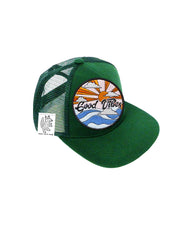 TODDLER Trucker Hat with Interchangeable Velcro Patch (Hunter Green)