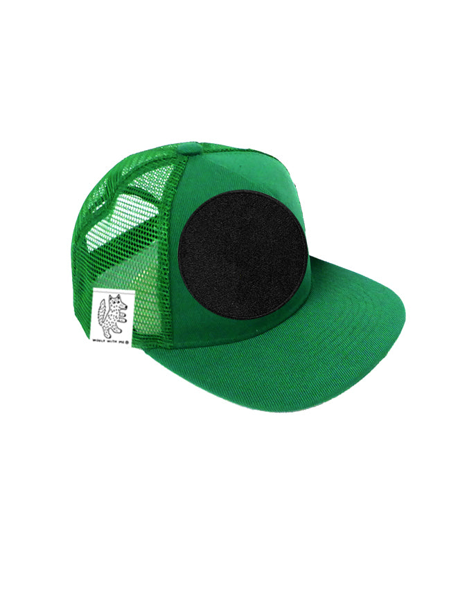 INFANT Trucker Hat with Interchangeable Velcro Patch (Green)