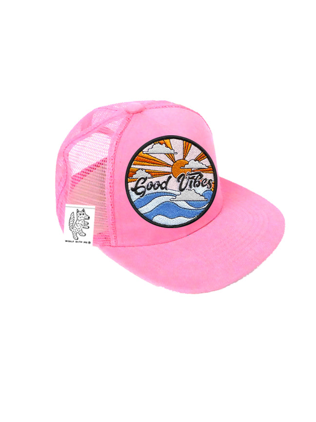 Hat Interchangeable Kids Me® : Pink | Trucker Patch Woolf With TODDLER