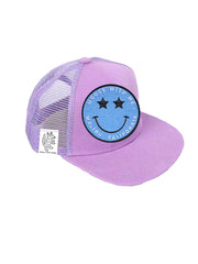 TODDLER Trucker Hat with Interchangeable Velcro Patch (Lavender)