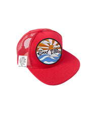 TODDLER Trucker Hat with Interchangeable Velcro Patch (Red)