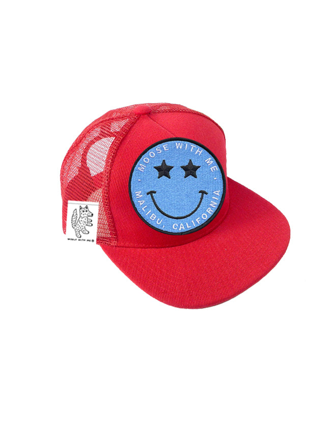 TODDLER Trucker Hat with Interchangeable Velcro Patch (Red)