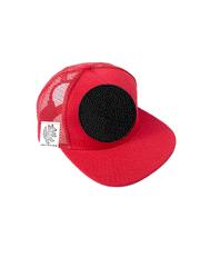 INFANT Trucker Hat with Interchangeable Velcro Patch (Red)