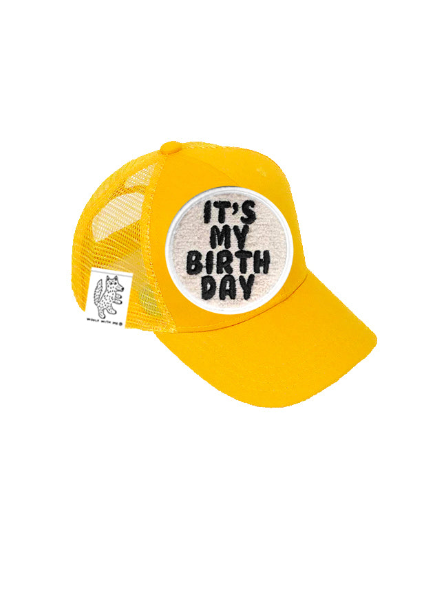 Yellow TODDLER Trucker Hat | Interchangeable Patch: Woolf With Me