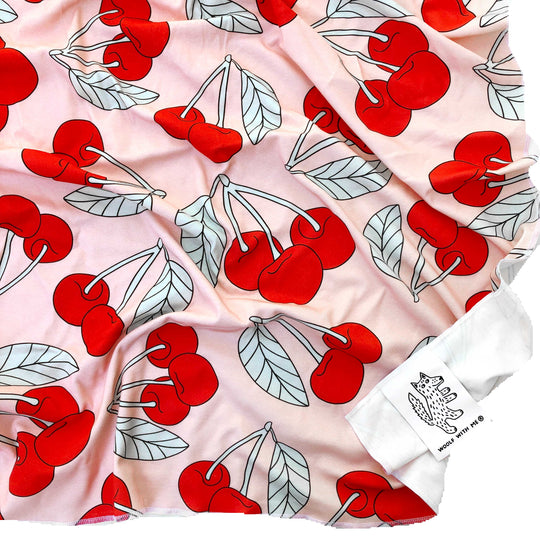 Woolf With Me Organic Swaddle Blanket Cherry color_bright-red