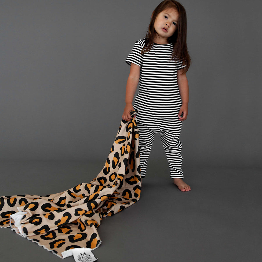 Woolf With Me Organic Swaddle Blanket Leopard Print