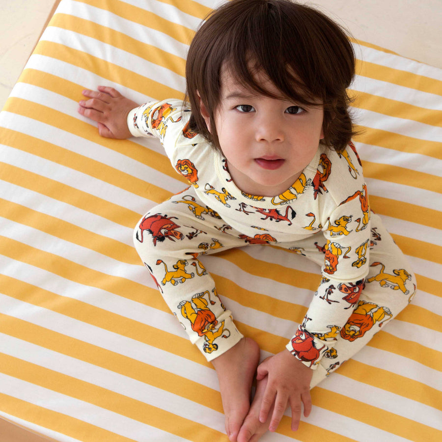 Woolf With Me Fitted Crib Sheet Stripes color_primrose-yellow