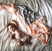 Woolf With Me Organic Swaddle Blanket American Flag color_peach