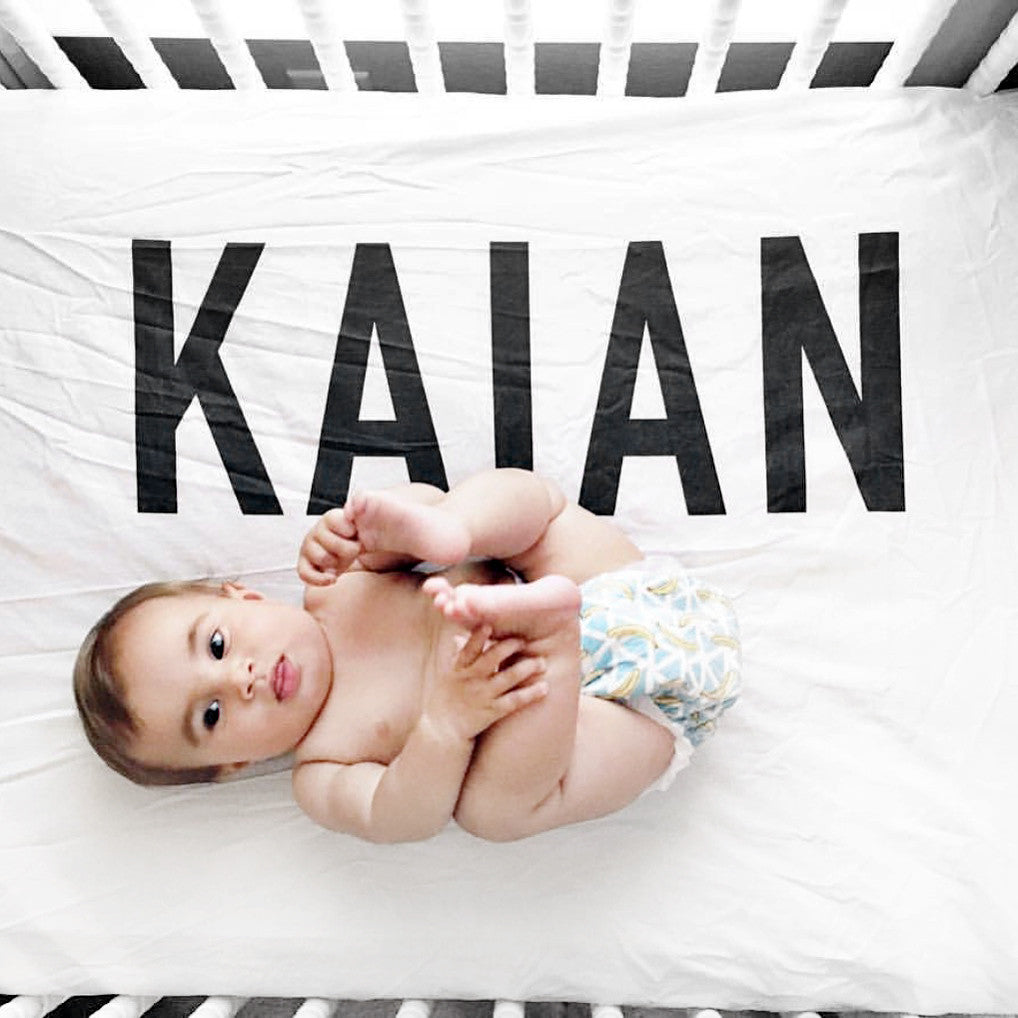 Crib sheet with baby 2024 name